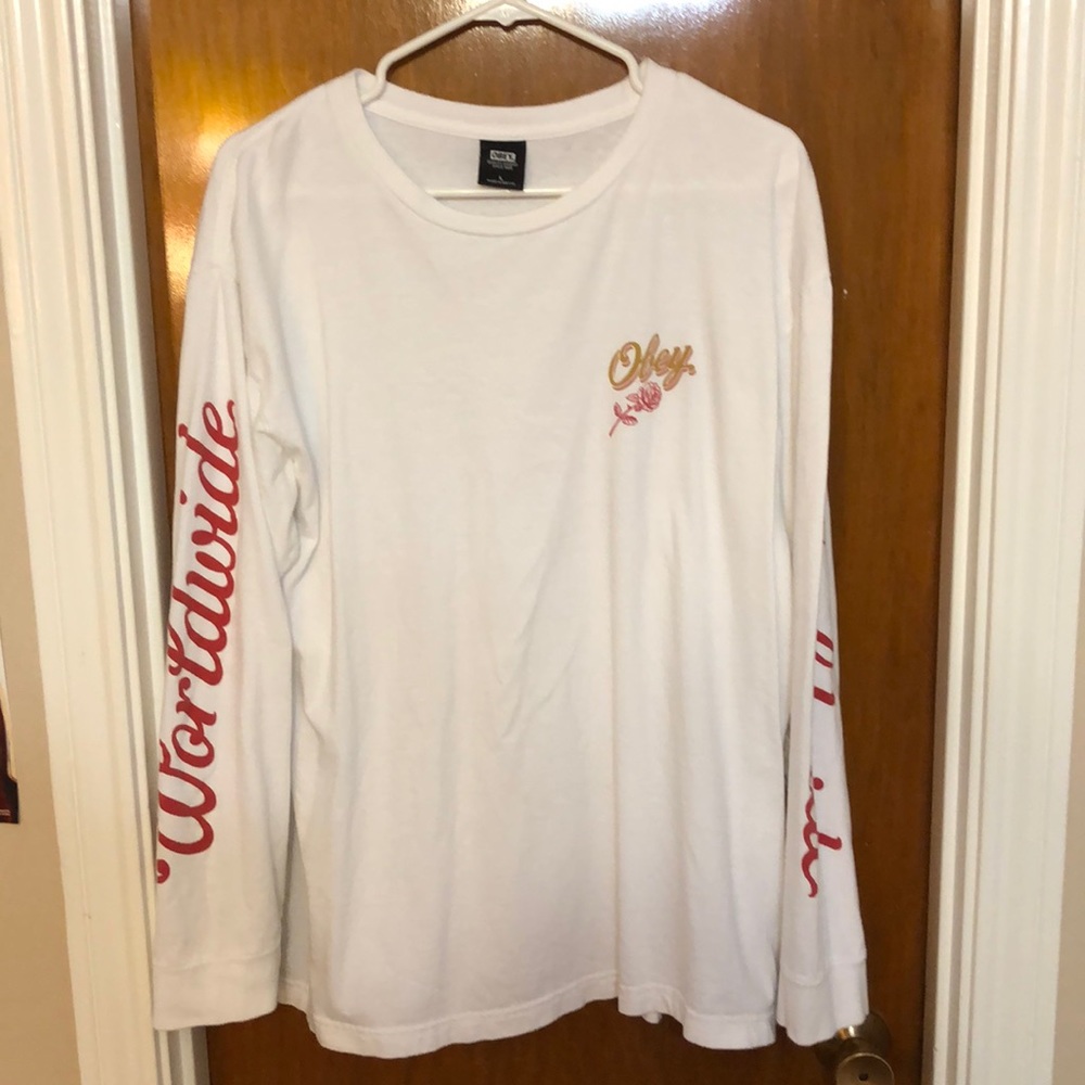 Obey Worldwide Rose White Long-sleeve